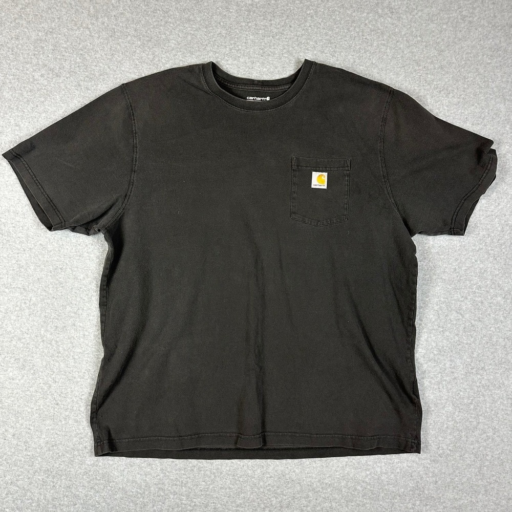 Carhartt Mens K87 2XL Loose Fit Short Sleeve Pocket T‎ Shirt Black Flaws